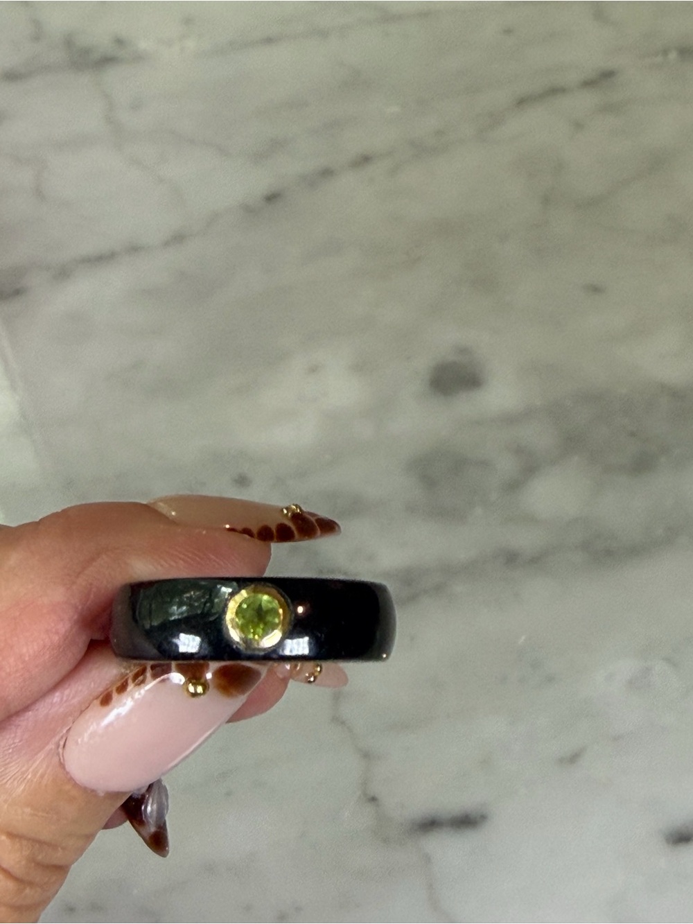 Black Jade and Peridot Band
